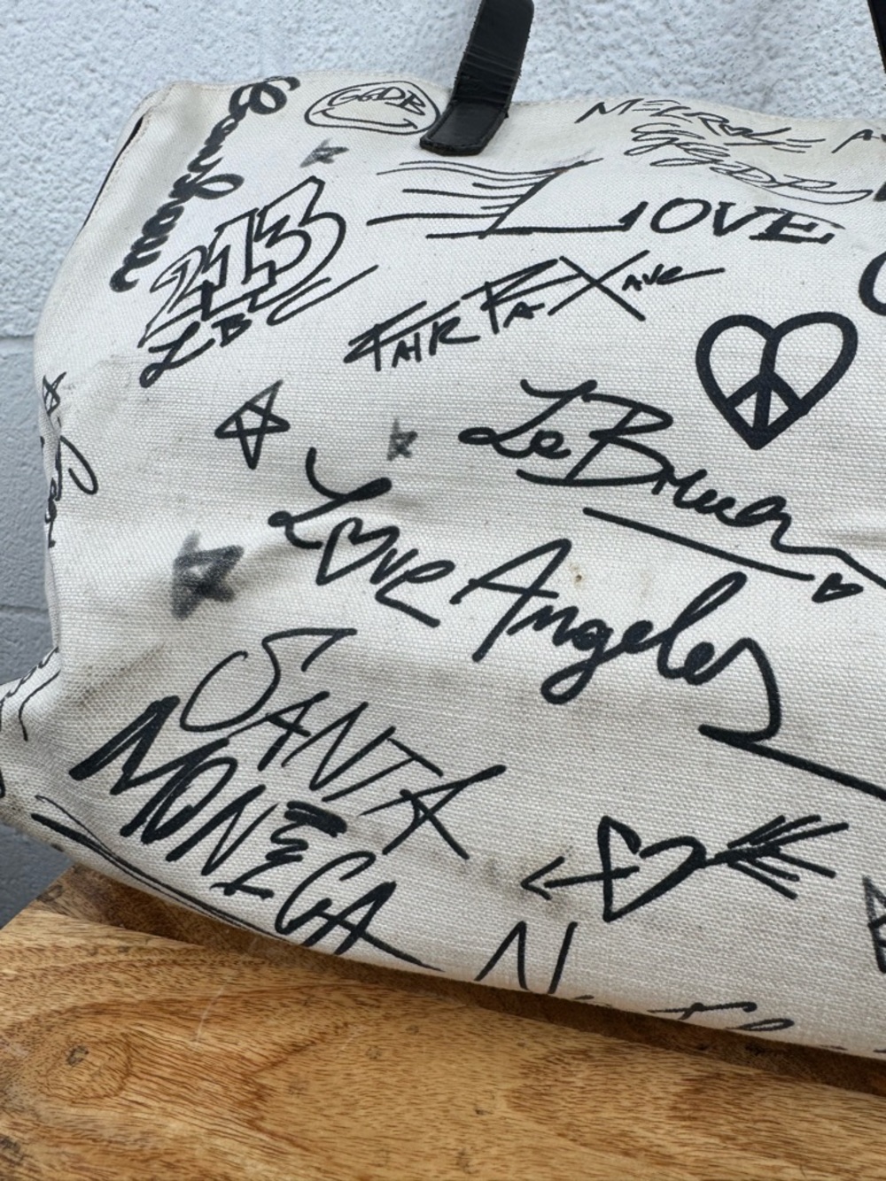 Golden Goose Natural Kuroki Graffiti Canvas Tote Bag Made in Italy - Picture 4 of 16